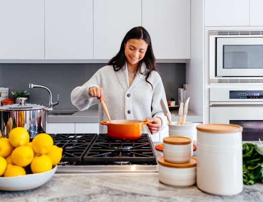 Cozy kitchen counter at home