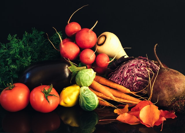Cutting board with fresh ingredients
